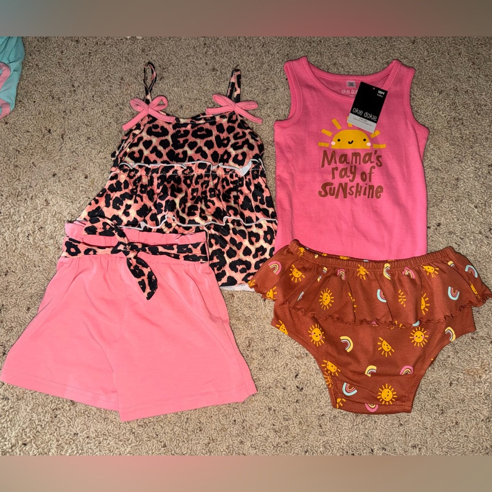 Okie Dokie Pink and Brown Kids Matching Set